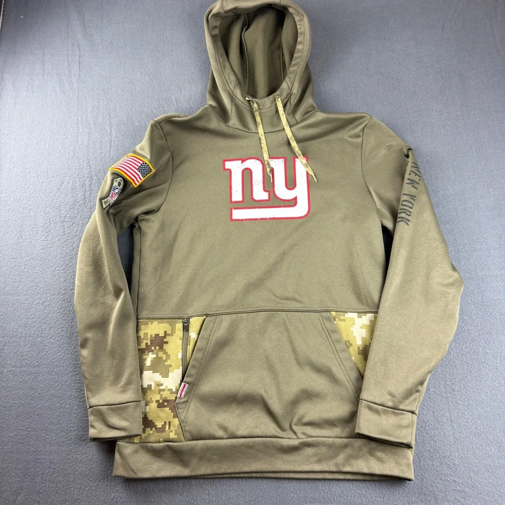 Nike Hoodie Men's S Green New York Giants NFL Salute To Service Therma Fit Camo